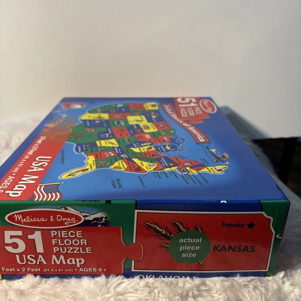 Melissa & Doug USA Map Floor Puzzle 51 PCS Ages 6+